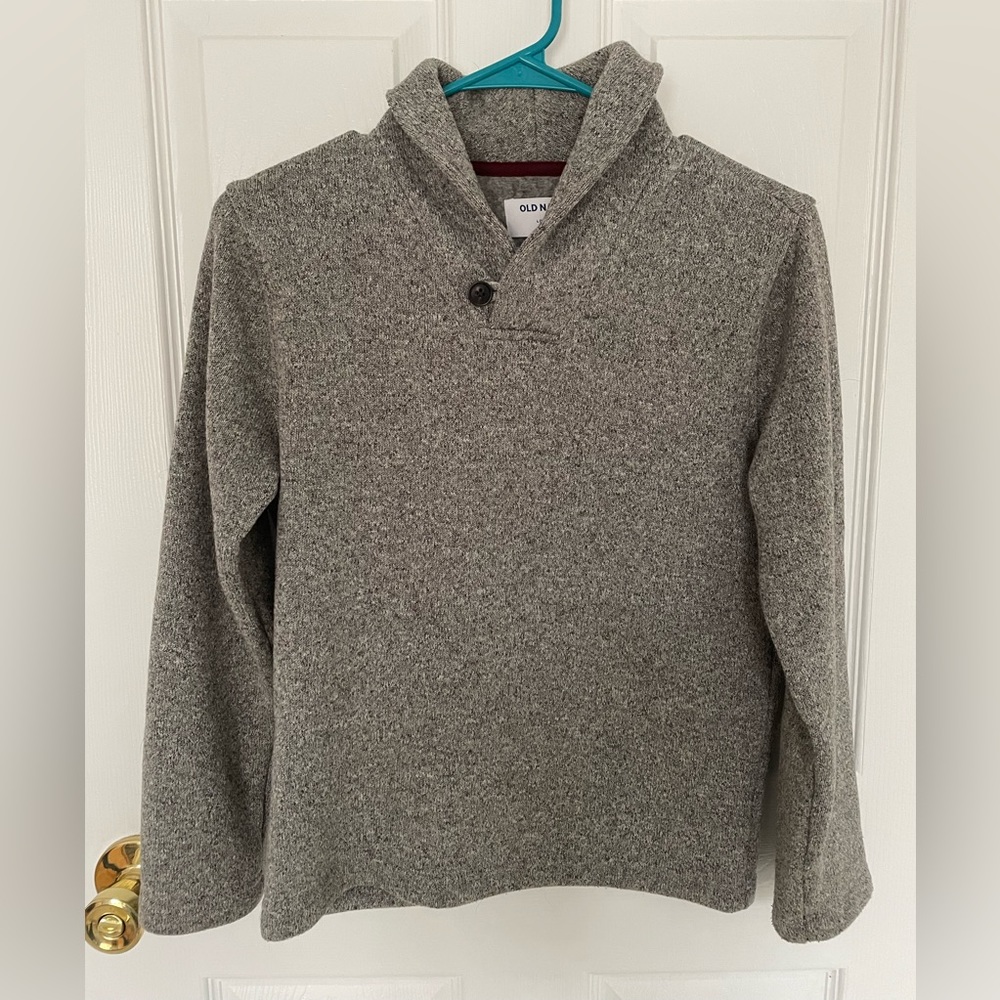 Old Navy Boys Grey Shawl Collared Sweater